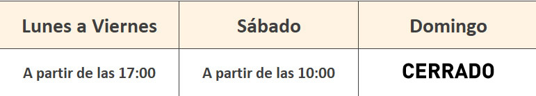 Horario de lunes a domingo Fiestas infantiles Furor Amarillo